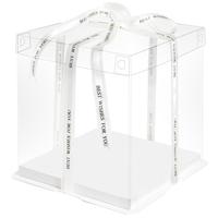 Vente directe d'usine, boîte à gâteau transparente pour pâtisserie, emballage transparent pour gâteau en 9 pouces, 2 étages