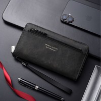 2025 Nieuwe Heren Lange Portemonnee Met Externe Kaartsleuven Zachte Pu Rits Waterdichte Jeugd Mode Clutch Telefoon Tas Polyester Voering