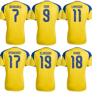 เสื้อทีมชาติสวีเดน 2026 ราคาประหยัด สำหรับผู้ใหญ่ ชุดกีฬาฟุตบอล เสื้อโพลีเอสเตอร์สำหรับแข่งขัน พร้อมหมายเลขและโลโก้ - Product Image 2