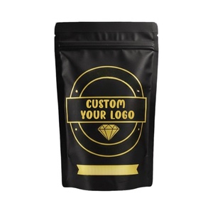 PRIDISO Black Custom Printed Childproof Stand up Pouch 3.5g Mylar Bags with Zipper Lock for Edibles Packaging - Product Image 2