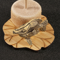 Sculpture de poisson en laiton Fox Fish, pièce décorative