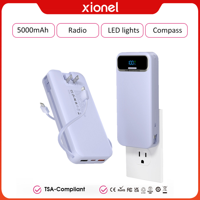 AC Socket Power Bank 20000mAh With Built in Type C LED Display PD20W Fast Charging Portable Travel Wholesale
