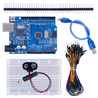 Kit de Inicio de Placa Atmega328P R3 - Protoboard con Cable USB-C, Conector de Batería de 9V y Más de 65 Cables de Puente para Educación STEM