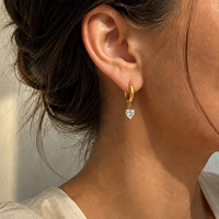 Boucles d'oreilles en forme de cœur en nacre JUSNOVA, plaquées or 18K PVD, imperméables, hypoallergéniques, résistantes à la décoloration, vente en gros, bijoux personnalisés pour femmes