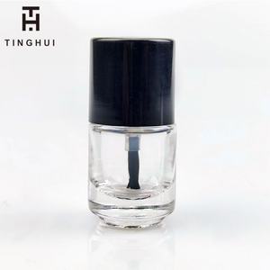 Frascos de vidrio vacíos de 15 ml para esmalte de uñas en gel, pequeños, con brocha, contenedores rellenables, transparentes, negros, para almacenamiento DIY - Product Image 4