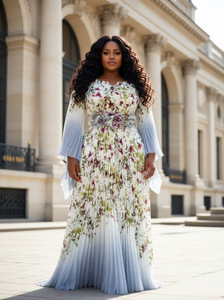 Vestido de Fiesta Maxi Plisado Elegante Miyake con Volantes y Mangas con Volantes, Tallas Grandes, Novedad de Verano 2026, Venta al por Mayor en Línea - Product Image 2