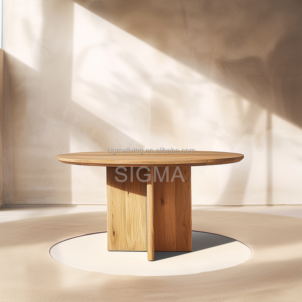 Luxury Design Outdoor Patio Furniture Solid Wood Round Teak Tables Chairs Teak Dining Tables