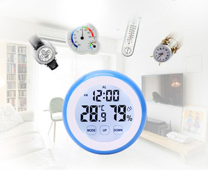 Khá Morden bán vòng tròn hình dạng lịch Màn hình LCD kỹ thuật số bàn đồng hồ báo thức với đèn nền - Product Image 3