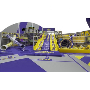 Qiaoqiao 2400SQM Commercial Indoor <strong>Ninja</strong> Park Slides Trampoline Giant Indoor Playground Spiral Slides - Product Image 1