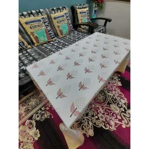 Handmade Cotton <b>Tablecloth</b> Floral Print Modern Design Customizable Dining Table Decor With Border - Product Image 3