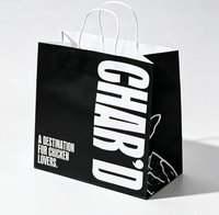 Sacs à emporter en papier kraft biodégradables et recyclables avec poignées, personnalisables avec logo, pour la restauration rapide en gros