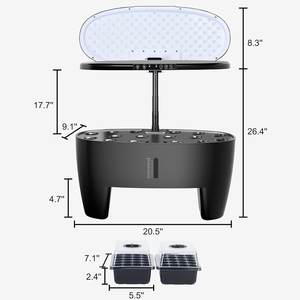 Lampe de culture à bras réglable pour la culture hydroponique de bureau à domicile avec des ciboules et de la laitue - Product Image 6