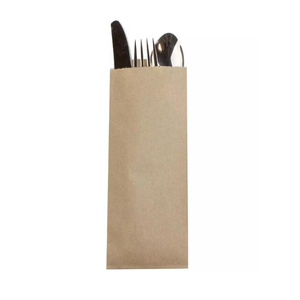 KM Pocket Sleeves for Cutlery and Utensils Placesettings Natural Kraft Paper Silverware Bags