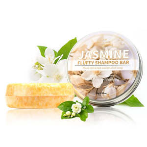 Barra de Champú Natural Original a Base de Plantas, Barra Sólida Seca para Cuero Cabelludo Sensible, Sin Sulfatos, Hidratante y Purificante, Aroma a Jazmín - Product Image 3