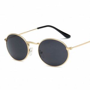 Gafas de Sol Ovaladas Vintage de Moda para Hombre y Mujer, Lentes Amarillas, Rojas y Verdes, Montura Metálica, Gafas de Sol Redondas - Product Image 4