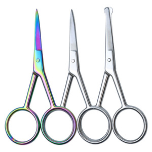 Forbici trucco precisione in acciaio inox-piccolo curvo bellezza Trimmer per le sopracciglia unghie delle ciglia - Product Image 5