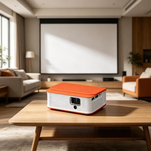 Portable DLP Projector 200ANSI Auto Focus 2GB 32GB 5G WiFi Bt Built-in Rechargeable Battery for Home & Outdoor Use