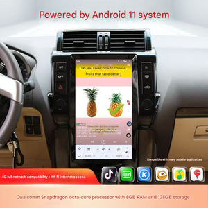 Autoradio Android RoadNavi 13,<span class=keywords><strong>6</strong></span>'' à écran vertical pour Land Cruiser Prado 2014-2017 avec CarPlay sans fil, 4G, 360, Plug and Play - Product Image 1