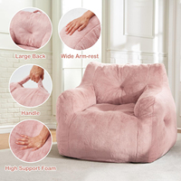 Fauteuil pouf moelleux avec accoudoirs et support dorsal robuste, garnissage en mousse pour adulte