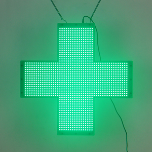 Lập trình wifi tùy chỉnh thiết kế màu xanh lá cây dấu hiệu chữ thập, 19*19 ''cao sáng trong nhà Acrylic LED dược chéo hiển thị - Product Image 3