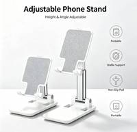 Support de téléphone pliable pour bureau, réglable en hauteur et en angle, en matériau ABS, pour smartphone, tablette, iPad