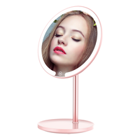 M5 Oem 2023 miroir de maquillage Portable humidificateur Led lumière miroir de bureau miroir grossissant 5X miroir rotatif à 90 degrés