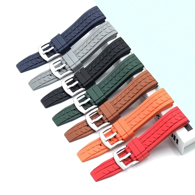 EASILIFE Cheap Custom logo Luxury Replacement Waterproof Tropical Fkm Rubber Watch Strap with Quick Release 20mm 22mm