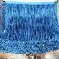Haute qualité plus de choix Multi couleurs Bugle perles de verre garniture de frange blanche 5 mètres par sac pour la décoration de robe de mariée
