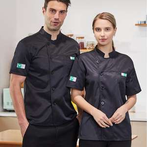 Veste de chef d'été à manches courtes en polyester à séchage rapide ultra léger avec doublure en maille pour une ventilation maximale - Product Image 1