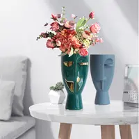 Керамическая ваза на половину лица, нордическая Современная Минималистичная домашняя гостиная, модель комнаты, отеля, украшения для цветов