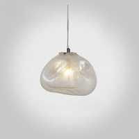 Lustre simple et luxueux Décoration de restaurant et de bar Verre noir transparent Lumière suspendue à LED