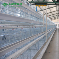 Cage à poulets économique de type A, 3 niveaux, 192 oiseaux, montage facile, alimentation semi-automatique, faible MOQ 10 ensembles, livraison rapide