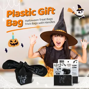 Custom printed Party Favor small boutique candy stand up Plastic Gift Halloween Trick Treat Candy Bags