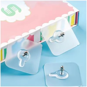 Crochets <span class=keywords><strong>Muraux</strong></span> en Acier Inoxydable PVC <span class=keywords><strong>Placard</strong></span> Armoire Étagère Chevilles Affiche Forte Vis Autocollants Clous Adhésifs Crochets pour Cuisine Salle <span class=keywords><strong>De</strong></span> Bains - Product Image 4