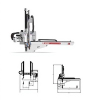 Bras robotisé 3 axes 5 axes entièrement servo pour injection, préhension de produits et de moules, et chargement de machines CNC