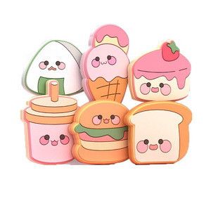 Custom Logo Pocket Makeup Mirror Wholesale Low Moq Cute Cartoon Milk Plastic Rubber Makeup Mirror