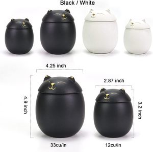 Urne funéraire en céramique pour chat avec carte commémorative, figurine de chat gravée personnalisée pour cendres, urne de crémation pour animaux de compagnie, cadeau de sympathie - Product Image 2
