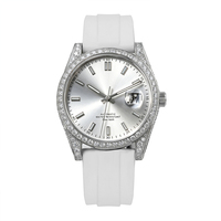 Montres de luxe automatiques à mouvement mécanique S1198 serties de saphirs et de moissanites VVS pour hommes – Vente en gros