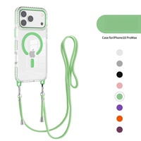 Étui de protection magnétique transparent anti-chute avec cordon pour iPhone 18 Pro Max, compatible avec iPhone 17, 16, 15, 14, 13