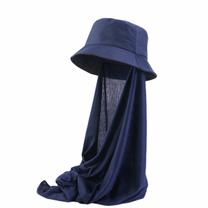 Sombrero de Verano de Color Sólido con Capucha Integrada, Sombrero para el Sol al Aire Libre, Poliéster y Spandex, para Mujeres Musulmanas, Directo de Fábrica - Product Image 2
