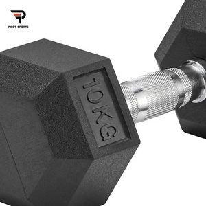 Pilot Sports Rubber Coated Hex Dumbbells Wholesale Professional Gym Equipment Fitness Dumbbell - Product Image 2