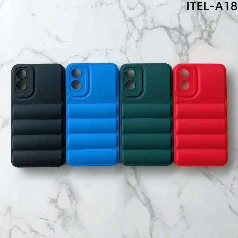 shockproof tpu down jacket puffer phone case For Itel A18 A49 PLAY S18 PRO/S662L A58 LITE P17 PRO A27 A49 A56 S16 A16 + P15 A33