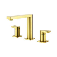 Robinet de lavabo double usage en laiton au design moderne YiFang, à trois trous, à poser sur le comptoir, avec cartouche céramique, eau chaude et froide