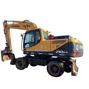 Excavatrice sur pneus Hyundai 210w-9 210w-7 d'occasion certifiée EPA, pas chère, du Japon et de Corée, modèles Hyundai 150w 210w 220 300hd - Product Image 1