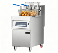 Friteuse électrique professionnelle robuste avec levage automatique du panier et roulettes mobiles, qualité alimentaire pour cuisines d'hôtels 5 étoiles