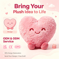 Peluche Cœur Rose Souriant Adorable, Poupée en Peluche Douce et Moelleuse, Décoration Romantique pour la Saint-Valentin