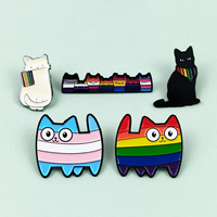 Insigne de broche en émail de fierté colorée en gros pour chats arc-en-ciel femme mode métal alliage de zinc nouvel an chinois
