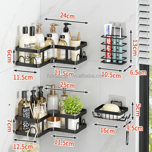 Proveedor al por mayor, juego de 5 piezas, estante de esquina para pared de baño, organizador de esquina de cocina de metal <span class=keywords><strong>SS</strong></span>, estante de almacenamiento sin perforación - Product Image 2