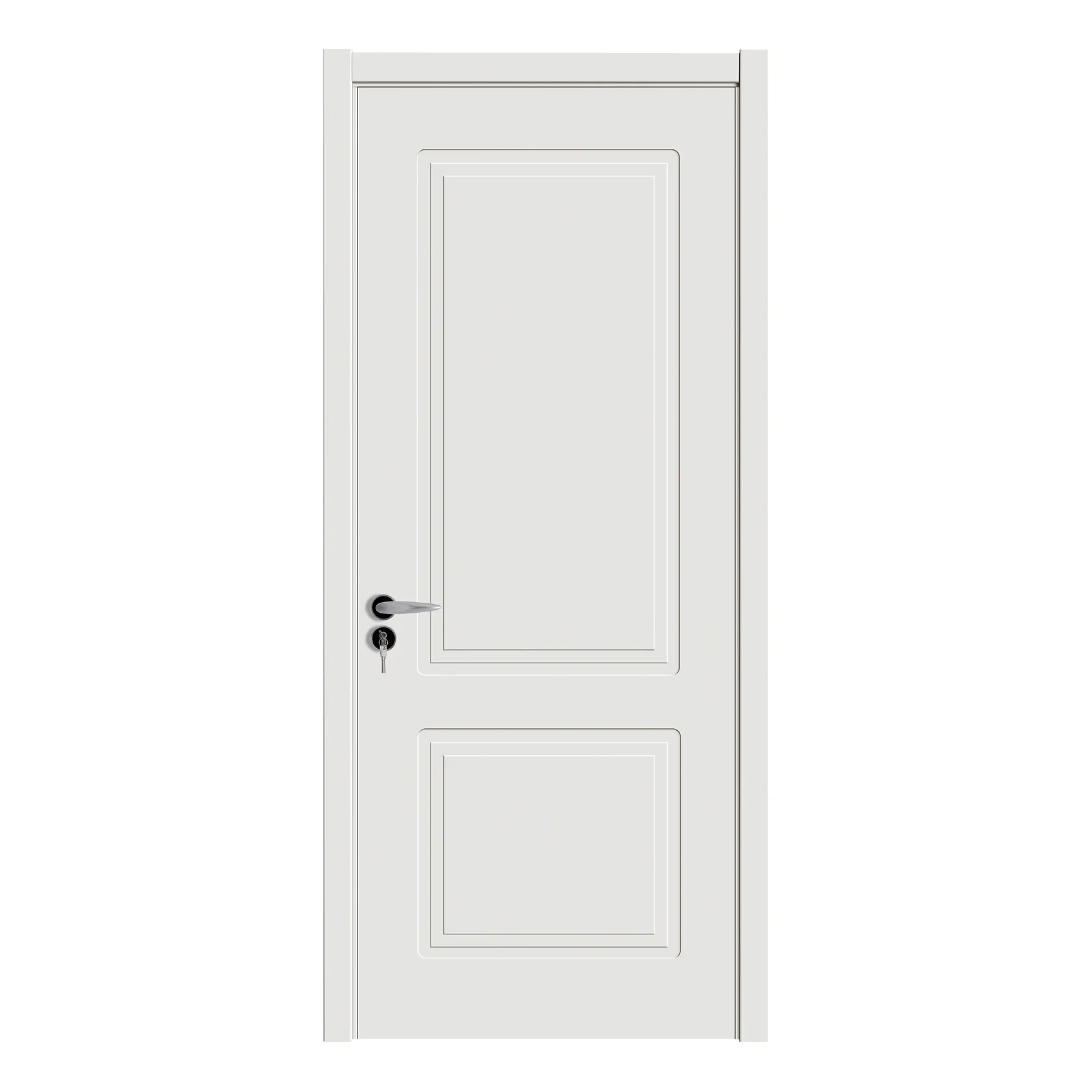 Hochwertige weiße 2-Panel-Innen-PVC-MDF-Holztüren für Wohnräume