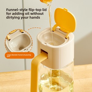 Bouteille Distributrice d'Huile d'Olive en Verre 500ml Nouveau Design 2026 à Ouverture par Levage, Distributeur de Sauce Soja et <span class=keywords><strong>Vinaigre</strong></span> 17oz pour la Cuisine - Product Image 4